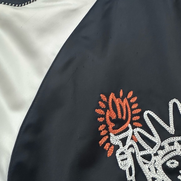 Black and White Bomber Jacket with Love Patch COACH - Picture 6 of 6